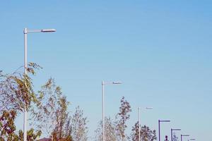 street lamps on the city photo