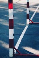 old abandoned street soccer goal photo