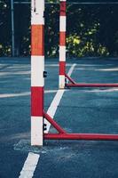 old abandoned street soccer goal photo