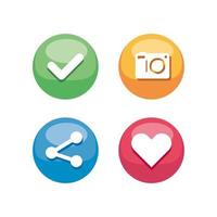 communication mobile icons and social network vector