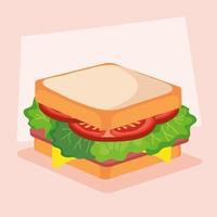 fast food delicious sandwich icon vector