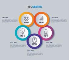 plantilla de infografía con concepto de iconos de negocios vector