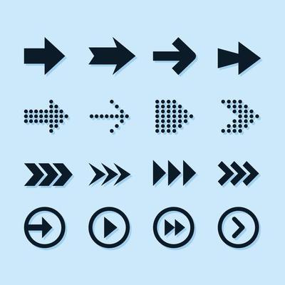 Set Of Arrow Element Icons