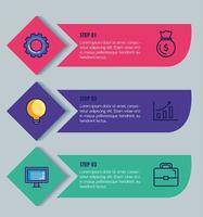 statistical infographic with set icons vector