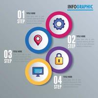 statistical infographic with numbers and icons vector