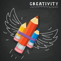 Concept Design For Creative Thinking vector