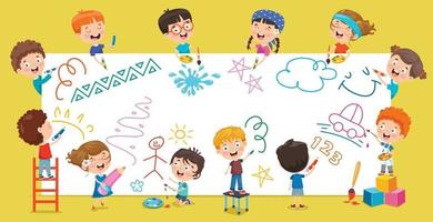 Art Concept Design With Funny Character vector