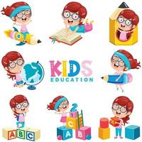 Little Children Doing Various Activities vector