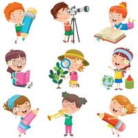 Little Children Doing Various Activities vector