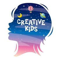 Concept Design With Kids Silhouette vector