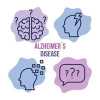 world alzheimer day with icons decoration vector
