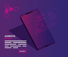 reality augmented technology with smartphone vector