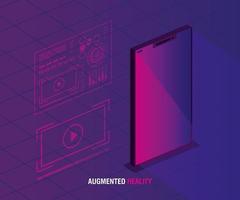 reality augmented technology with smartphone vector