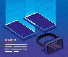 gafas y smartphones de realidad aumentada vector