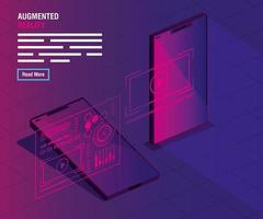 reality augmented technology with smartphones vector