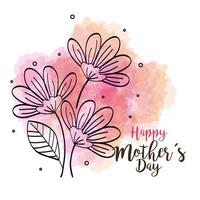 feliz dia de la madre tarjeta con decoracion de flores vector