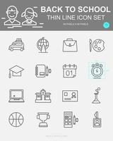 Set of Back to school Vector Line Icons