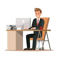 Personajes de negocios que trabajan en la oficina, diseño de ilustraciones vectoriales vector