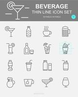 Set of Beverage Vector Line Icons