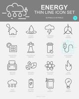 Set of Energy Vector Line Icons