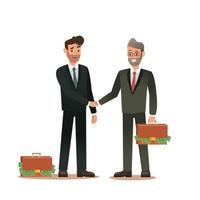 Set of business characters working in office vector