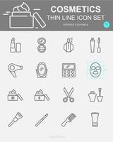 Set of Cosmetics Vector Line Icons