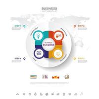 Business infographic Business success concept with graph vector design Elements of this image furnished by NASA