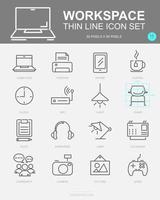 Set of Workspace Vector Line Icons