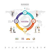 Business infographic Business success concept with graph vector design Elements of this image furnished by NASA