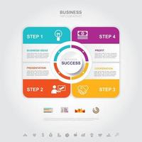 Business infographic Business success concept with graphvector design vector