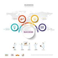 Business infographic Business success concept with graph vector design Elements of this image furnished by NASA