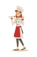 chef cooking in restaurant character design vector