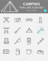 Set of Camping Vector Line Icons