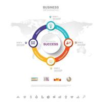 Business infographic Business success concept with graph vector design Elements of this image furnished by NASA