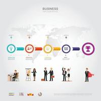 Business infographic Business success concept with graph vector design Elements of this image furnished by NASA