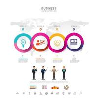 Business infographic Business success concept with graph vector design Elements of this image furnished by NASA