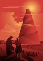 Tower of Babel Biblical Series vector