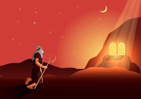 Moses and the ten commandments vector