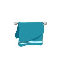 Blue Towel on the towel rack vector