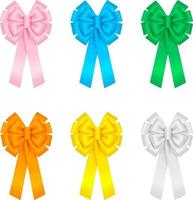 set of colorful bows vector
