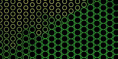Dark Green Yellow vector pattern with circles Abstract colorful disks on simple gradient background New template for your brand book