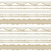 Beige abstract horizontal Seamless repeat border pattern Random rough twisted part of triangles or broken lines zigzags circles or big dots shapes Hand drawn effect on white background vector