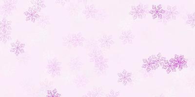 Light purple vector doodle pattern with flowers