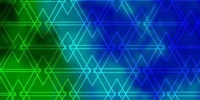 Light Blue Green vector backdrop with lines triangles Beautiful illustration with triangles in nature style Template for wallpapers