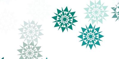 Light blue green vector texture with bright snowflakes