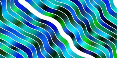 Light Blue Green vector pattern with curved lines Colorful illustration in abstract style with bent lines Best design for your ad poster banner