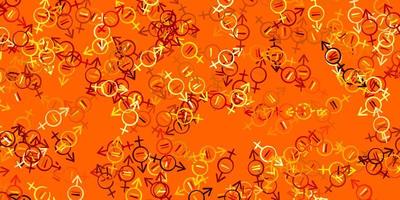 Light Orange vector background with woman symbols