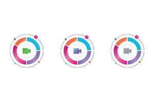 video icon in circle diagram vector