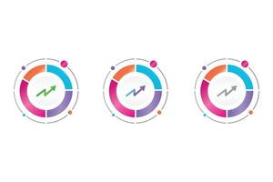 business graph icon in circle diagram vector