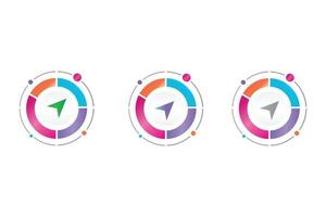 icono de navegación en diagrama circular vector